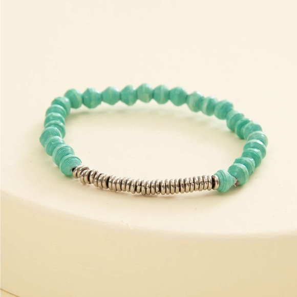 Noonday Collection Jewelry - Noonday Safari Stack Bracelet, Aqua NWT